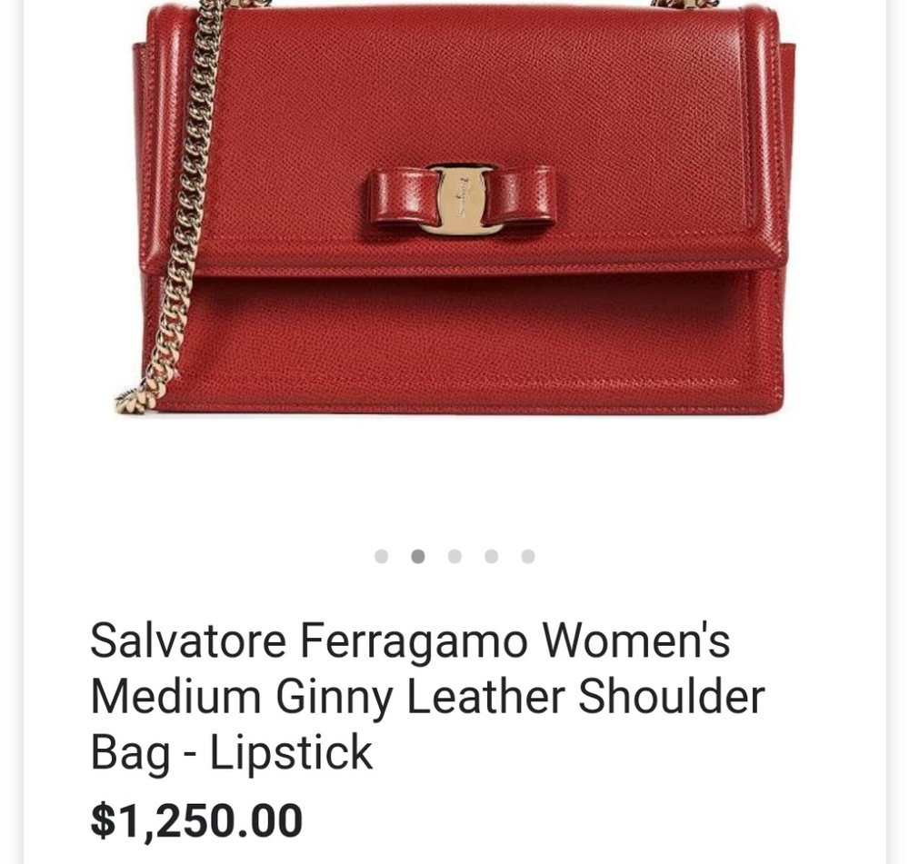 Authentic Feragamo  Jinny lipstick leather purse